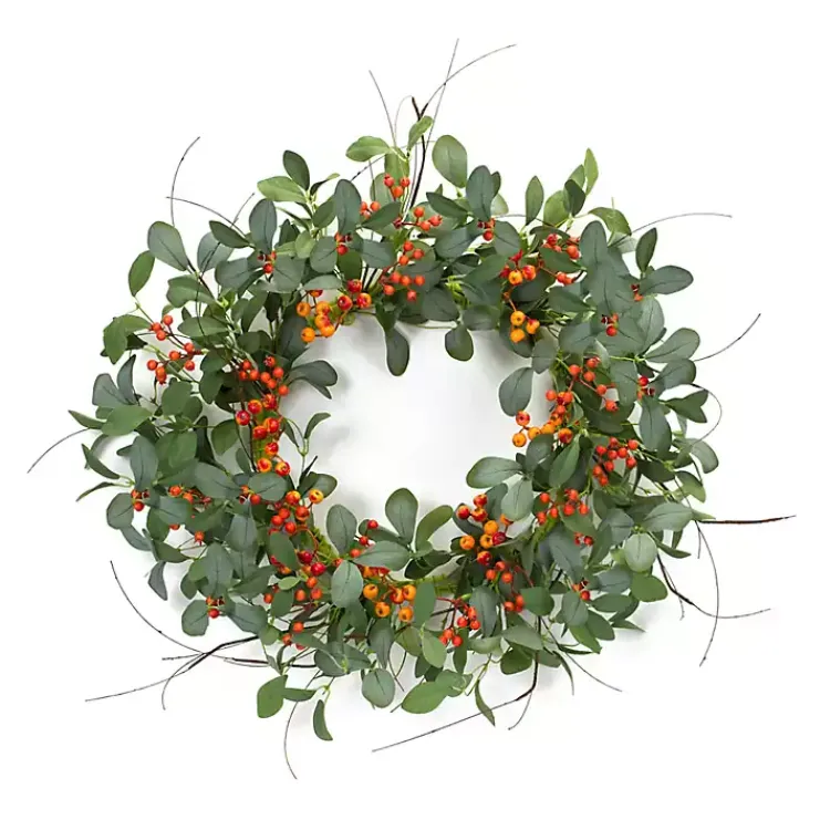 Discount Orange Berry Foliage Wreath Wreaths