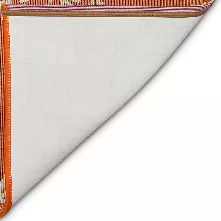 Kirklands Home Outdoor Rugs|Orange Coral Indoor/Outdoor Rug, 3x4