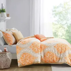 Kirklands Home Comforters|Orange Damask 5-pc. Full/Queen Comforter Set