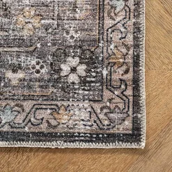 Kirklands Home Area Rugs|Orange Distressed Medallion Washable Area Rug, 4x6