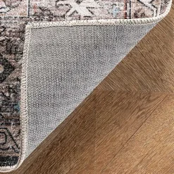 Kirklands Home Area Rugs|Orange Distressed Medallion Washable Area Rug, 5x8