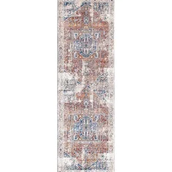 Kirklands Home Accent Rugs|Orange Eli Medallion Fringe Runner