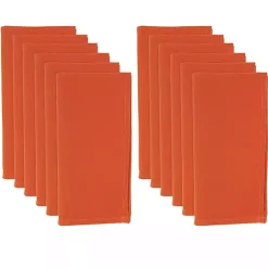 Kirklands Home Table Linens|Everyday Polyester Cloth Napkins, Set of 12 Orange