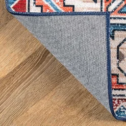 Kirklands Home Area Rugs|Orange Faded Medallion Washable Area Rug, 5x8