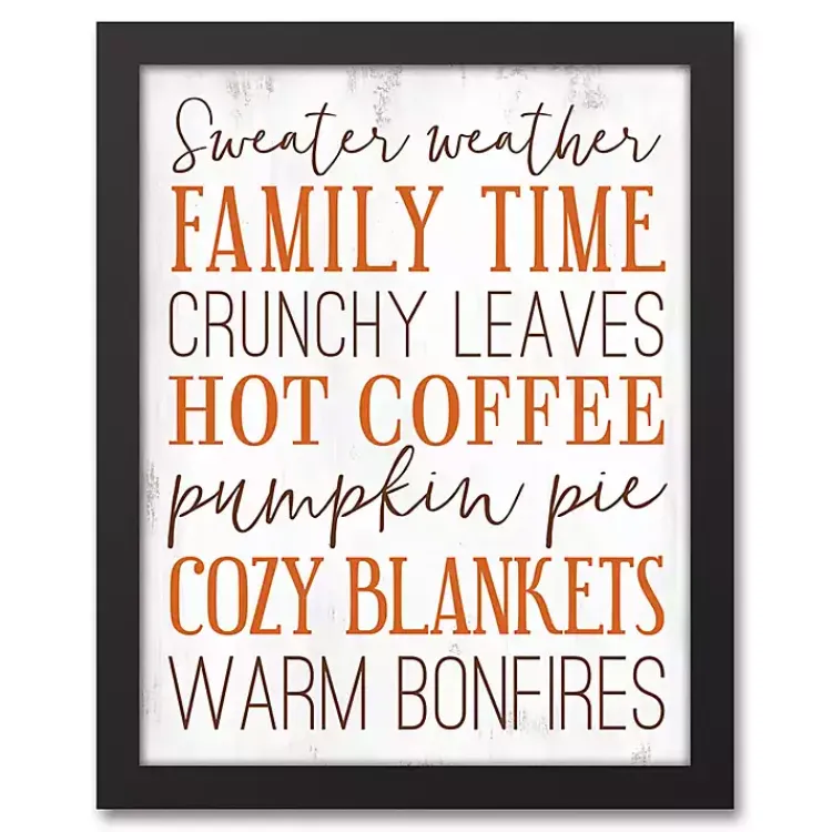 Orange Fall Things Framed Canvas Art Print Fall