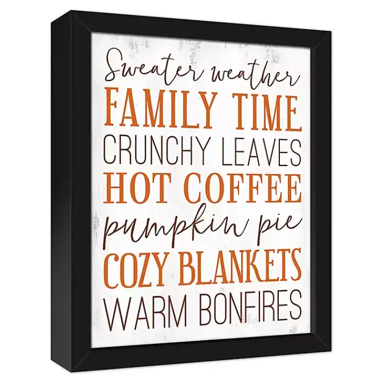 Orange Fall Things Framed Canvas Art Print Fall