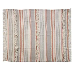 New Orange Fringe Line Work Throw Blankets & Throws