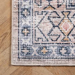 Kirklands Home Area Rugs|Orange Global Motif Washable Area Rug, 4x6