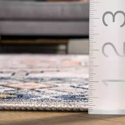 Kirklands Home Area Rugs|Orange Global Motif Washable Area Rug, 4x6