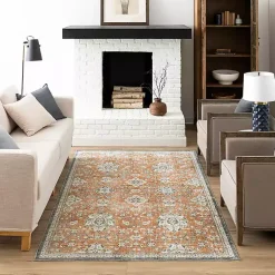 Kirklands Home Area Rugs|Granary Floral Area Rug, 8x10 Orange