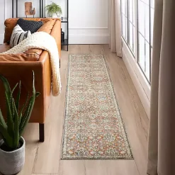 Kirklands Home Area Rugs|Granary Floral Runner, 2x8 Orange