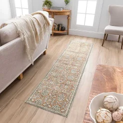 Kirklands Home Area Rugs|Granary Floral Runner, 2x8 Orange