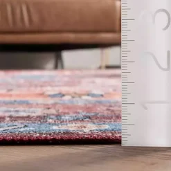 Kirklands Home Area Rugs|Orange Medallion Washable Area Rug, 4x6