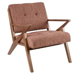 Kirklands Home Accent Chairs|Mid-Century Pecan Finish Accent Chair Orange
