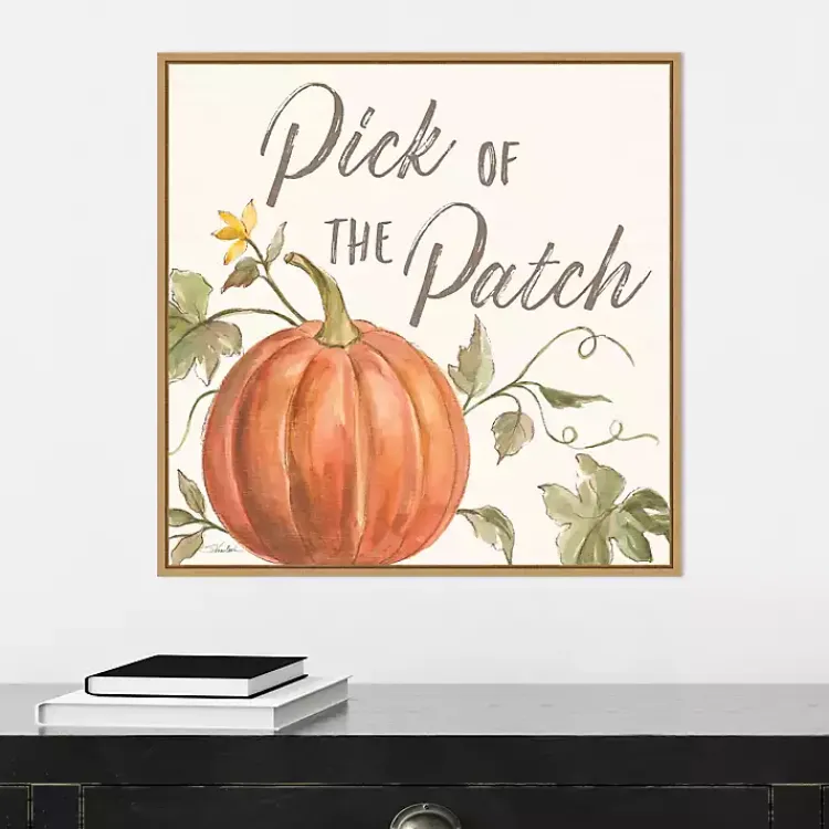 Online Orange Pick of the Patch Framed Canvas Art Print Fall