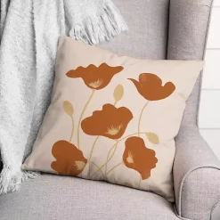 Kirklands Home Outdoor Cushions & Pillows|Orange Poppies Indoor/Outdoor Pillow