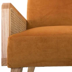 Kirklands Home Accent Chairs|Orange Rattan Accent Chair Yellow