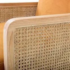 Kirklands Home Accent Chairs|Orange Rattan Accent Chair Yellow