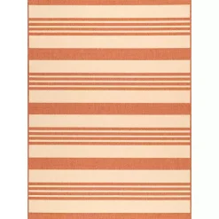 Kirklands Home Outdoor Rugs|Robin Stripe Outdoor Rug, 5x8 Orange
