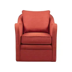 Kirklands Home Accent Chairs|Swivel Upholstered Wide Seat Accent Chair Orange