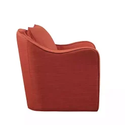 Kirklands Home Accent Chairs|Swivel Upholstered Wide Seat Accent Chair Orange