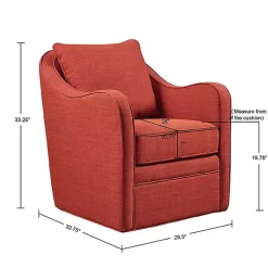 Kirklands Home Accent Chairs|Swivel Upholstered Wide Seat Accent Chair Orange