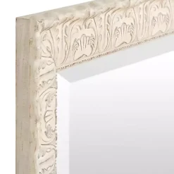 Kirklands Home Framed Mirrors|Ornate Ivory Wall Mirror, 31x43 in.