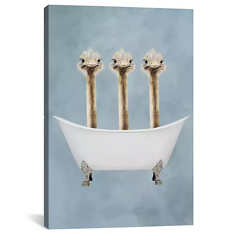 Kirklands Home Canvas Art|Ostriches in Bathtub Canvas Art Print Multi