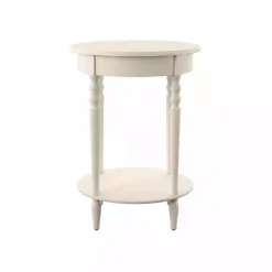 Kirklands Home Accent & End Tables|Oval Antique Accent Table White