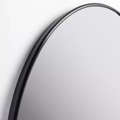 Kirklands Home Framed Mirrors|Oval Black Nouveau Linear Wall Mirror