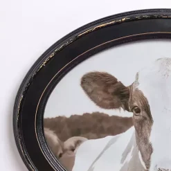 Kirklands Home Framed Art|Oval Cow Selfie Framed Art