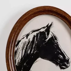 Kirklands Home Framed Art|Oval Horse Portrait Framed Art Prints, Set of 2