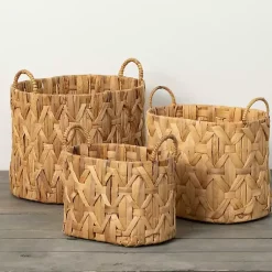 New Oval Natural Woven Baskets, Set of 3 Baskets & Boxes