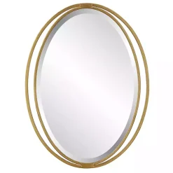 Kirklands Home Decorative Mirrors|Oval Rhodes Gold Wall Mirror