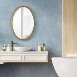 Kirklands Home Decorative Mirrors|Oval Rhodes Gold Wall Mirror