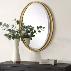 Kirklands Home Decorative Mirrors|Oval Rhodes Gold Wall Mirror