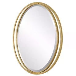 Kirklands Home Decorative Mirrors|Oval Rhodes Gold Wall Mirror