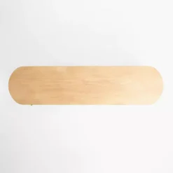 Kirklands Home Coffee Tables|Oval Ribbed Sliding Doors Coffee Table Tan