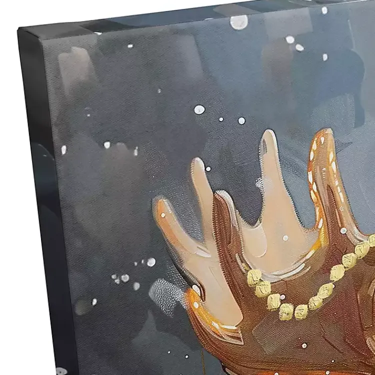 Discount Painty Christmas Moose Canvas Art Print Christmas Art & Wall Decor