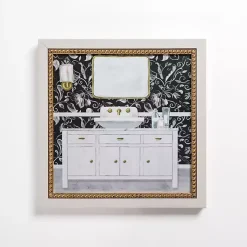 Kirklands Home Framed Art|Paisley Bathroom Sink Framed Art Print