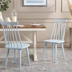 Kirklands Home Dining Chairs|Pale Burris Dining Chairs, Set of 2 Blue