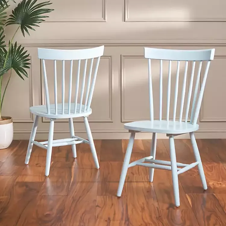Kirklands Home Dining Chairs|Pale Parker Spindle Dining Chairs, Set of 2 Blue