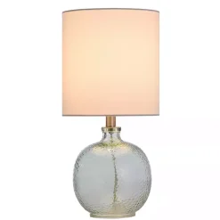 Kirklands Home Table Lamps|Pale Blue Tinted Glass Jug Table Lamp White