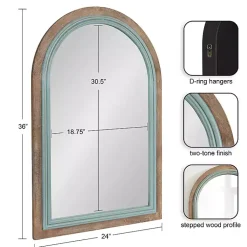 Kirklands Home Decorative Mirrors|Palmer Arch Wood Wall Mirror