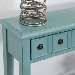 Kirklands Home Console Tables|Paloma Teal 4-Drawer Console Table Green