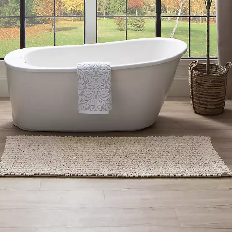 Kirklands Home Bathroom Rugs|Parchment Lofty Pile Chenille Bath Mat, 34 in. Tan