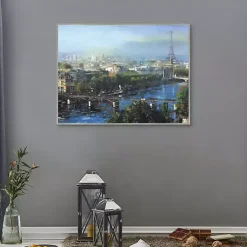 Kirklands Home Canvas Art|Paris Pedestrian Bridge Framed Canas Art Print Multi