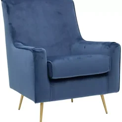 Kirklands Home Accent Chairs|Parisian Velvet Lana Accent Chair Blue
