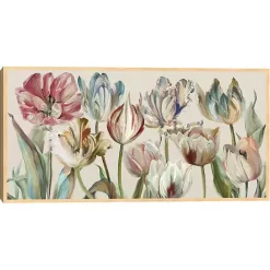 Kirklands Home Canvas Art|Parrot Tulips Framed Canvas Art Print Multi