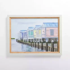 Kirklands Home Framed Art|Pastel Beach Houses Framed Art Print